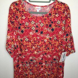 lularoe irma xl Pink Yellow Red Blue Four Leaf Clo